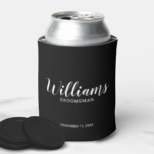 Porta-lata Padrinhos de casamento personalizados pretos de sc