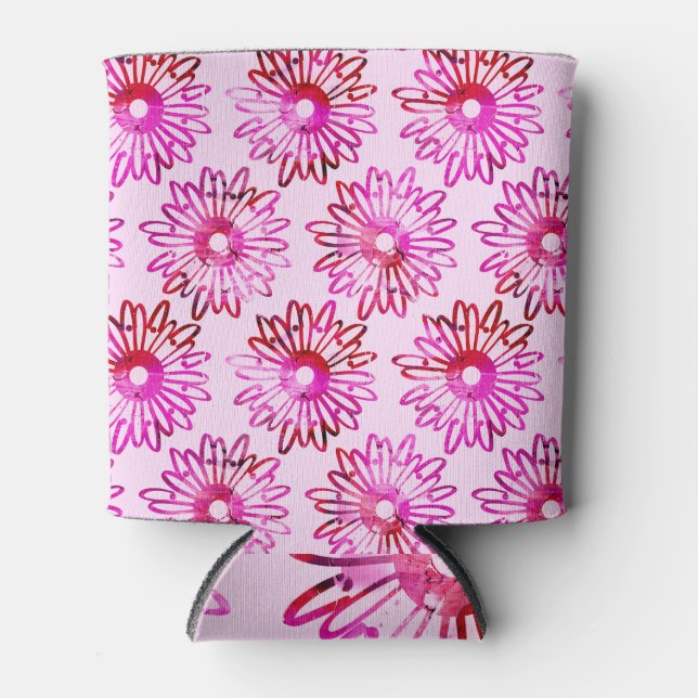Porta-lata Padrões das flores de verão de Tie-Dye (Frente)