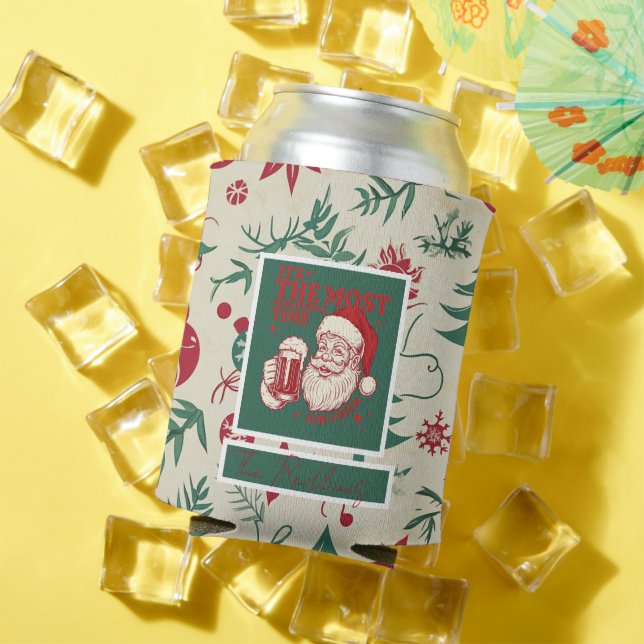 Porta-lata Padrões de Natal Verdes (Verão in situ)