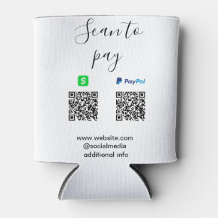 Porta-lata Pagar Paypal Cashapp scanear para pagar QR adicion