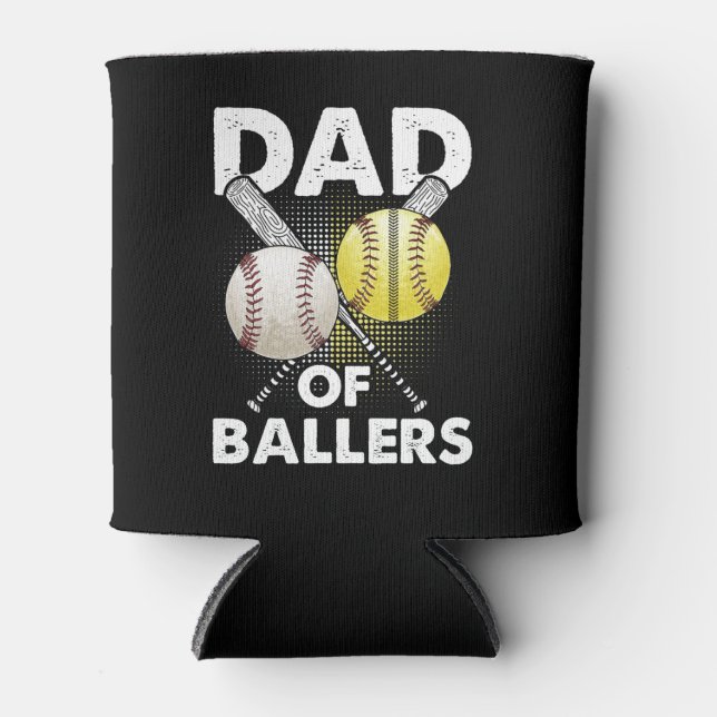 Porta-lata Pai de Ballers Pai de Baseball e Jogador de Softba (Frente)