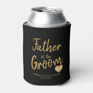 Porta-lata Pai do Groom em Dourado Script