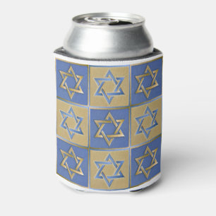 Porta-lata Painéis de Arte Estrela de Davi Azul Dourado