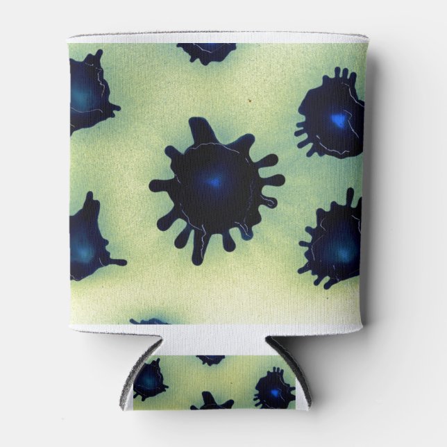 Porta-lata Paint Splatter em Azul (Frente)