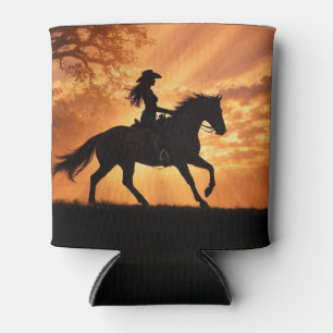 Porta-lata País de Cowgirl Cavalo Western