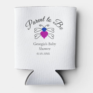 Porta-lata Pais para ser o texto azul cor-de-rosa da abelha d
