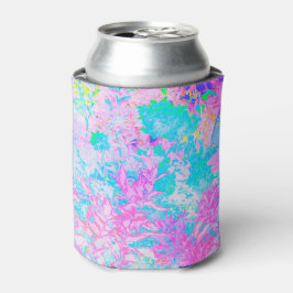Porta-lata Paisagem de Hortênsias Azul Água e Rosa Quente