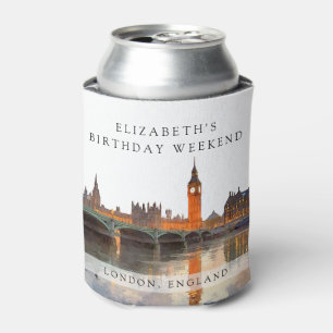 Porta-lata Paisagem de Londres em Aquarela para Fim de Semana