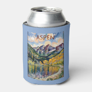 Porta-lata Paisagem de Maroon Bells em Aspen Colorado Antiga