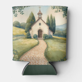 Porta-lata Paisagem Pastel do Caminho da Capela Cottagecore