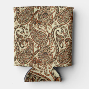 Porta-lata Paisley Asian Textile Background Sem Costura