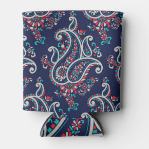 Porta-lata Paisley Asiático: Design tradicional sem costura.