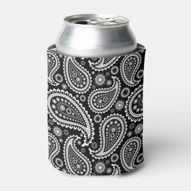 Porta-lata Paisley B&W pode resfriar (Can Front)