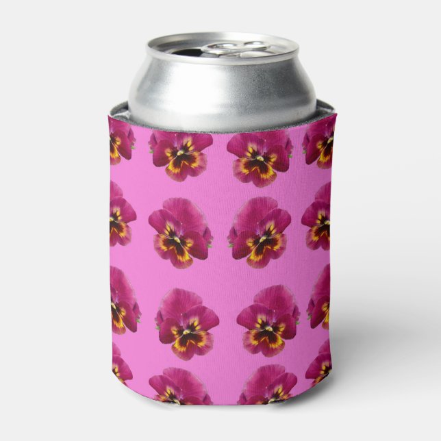 Porta-lata Paixão Pansy Rosa, (Can Front)