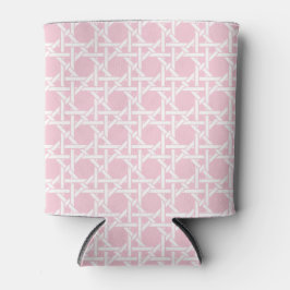 Porta-lata Palm Beach Pink and White Cane Webbing