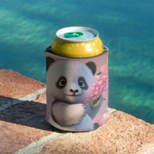 Porta-lata Panda Bear Cherry Blossom Personalize Nome