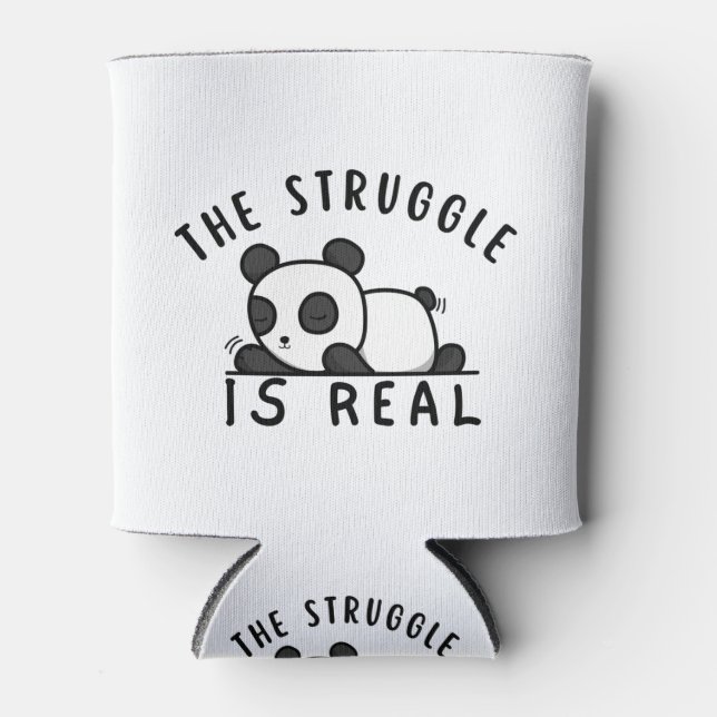Porta-lata Panda preguiçosa A Luta É Real (Frente)