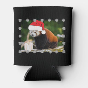 Porta-lata Panda Vermelho Festivo de Natal