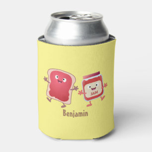 Porta-lata Pão e personagens de desenho animados de geleia e