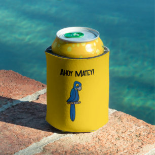 Porta-lata Papagaio Pirata Desenho Animado Ahoy Matey, Ave Ma
