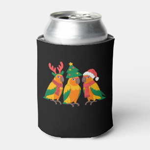 Porta-lata Papagaios Conure de Natal Chapéu Cachecol Árvore N