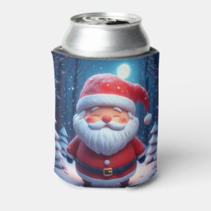 Porta-lata Papai Noel Alegre na Floresta Nevada