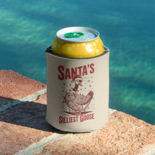 Porta-lata Papai Noel Antigo Ganso Mais Bobo Natal Divertido 
