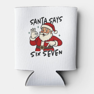Porta-lata Papai Noel Diz Seis Sete 6 7 Natal Engraçado Brain