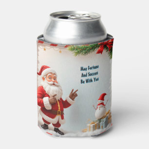 Porta-lata Papai Noel Festivo e Boneco de Neve
