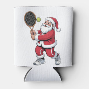 Porta-lata Papai Noel Jogando Tênis Esporte de Natal Tênis de