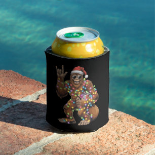 Porta-lata Papai Noel Pé Grande Luzes de Natal Rock Engraçado