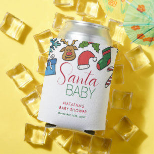 Porta-lata Papais noeis Bebê Natal Gênero Chá de fraldas neut