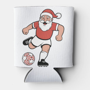 Porta-lata Papais noeis Jogando Futebol Jogador de Natal Espo