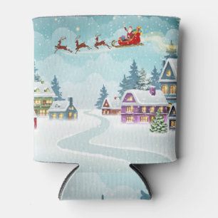 Porta-lata Papais noeis Reindeer Vintage Cena de Natal