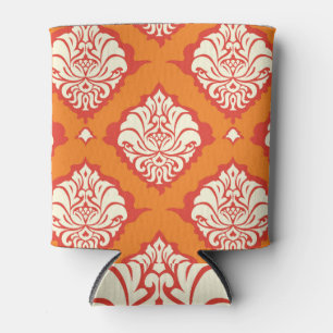 Porta-lata Papel de parede de damasco laranja: uniforme flora