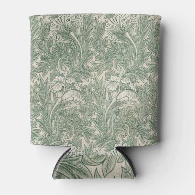 Porta-lata papel de parede de tulipa têxtil verde william mor (Frente)