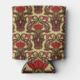 Porta-lata Papel de parede floral Art Nouveau.
