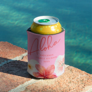 Porta-lata Papel-Flor Tropical Luau Rosa
