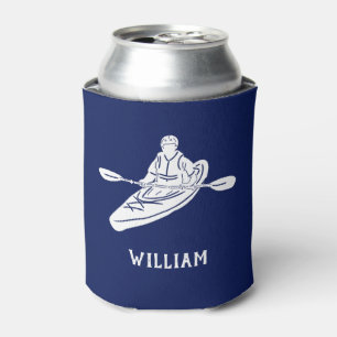 Porta-lata Para Kayakers Marinho Personalizado Blue Kayak