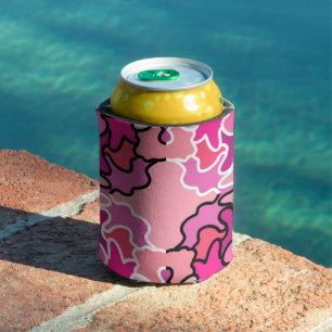 Porta-lata Para o padrão artístico geométrico rosa de meados