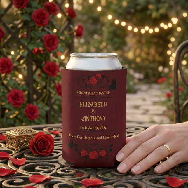 Porta-lata Para Sempre Encantado Casamento Personalizado Marr (Criador carregado)