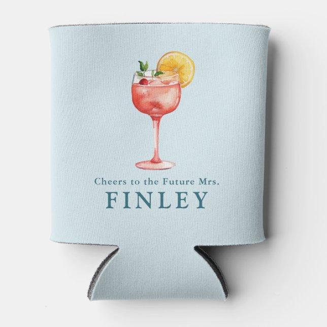 Porta-lata Parabéns ao Futuro Casal Senhora Azul Claro Chá de (Frente)