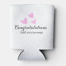 Porta-lata Parabéns coração rosa formatura aquarela a