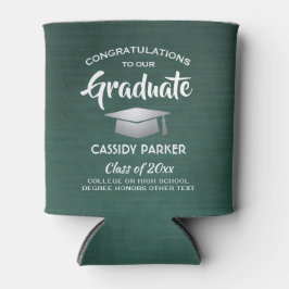 Porta-lata Parabéns Festa de formatura Esmagada Verde Escuro
