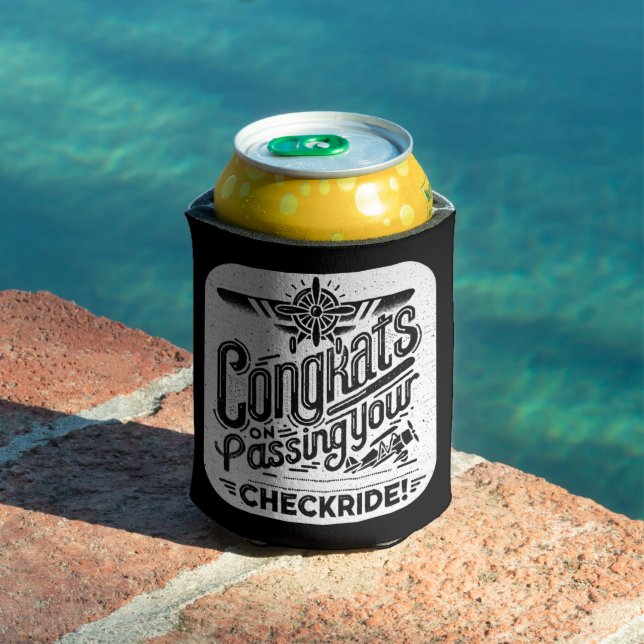 Porta-lata Parabéns por ter passado o cheque! (Piscina in situ)