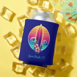 Porta-lata Paraíso no surfboard sunset-