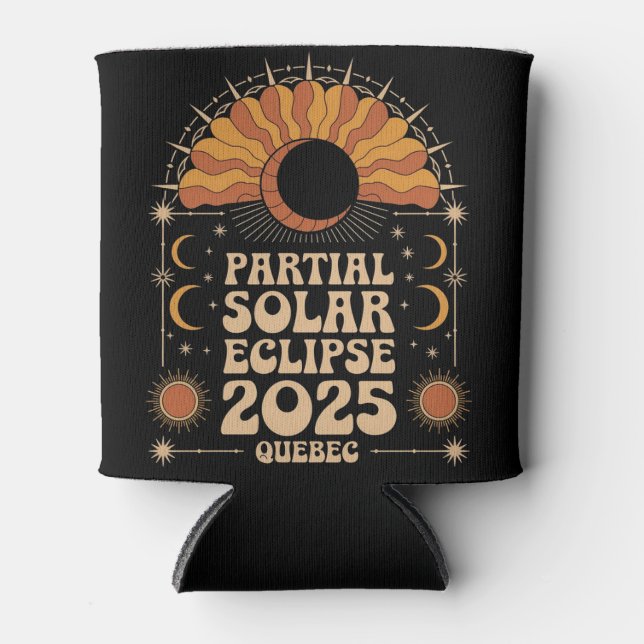 Porta-lata Parcial Solar Eclipse 2025 Quebec Canadá (Frente)