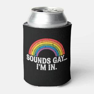 Porta-lata Parece Gay Estou no Arco-íris LGBTQ Vintage Retro
