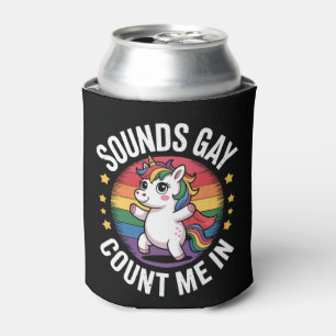 Porta-lata Parece Gay Me Inclua Arco-Íris Unicórnio Orgulho L