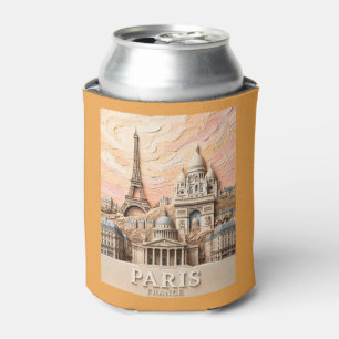 Porta-lata Paris França Europa Arte de Viagem Texturizada 3D